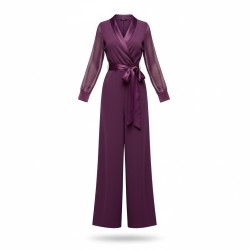 BLUGAYA' 11025 Tuta Donna con Manica Velata e Pantalone a Palazzo Viola