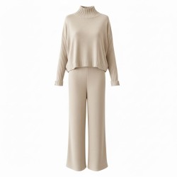MARTINA KRAY 1568 Completo Donna in Maglia Maglioncino + Pantalone Beige
