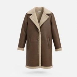 LINDA'S 3468 Eco Montone Donna Lungo Marrone