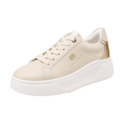 QUEEN HELENA  X34 9 Sneaker Donna Platform Beige Gold 2