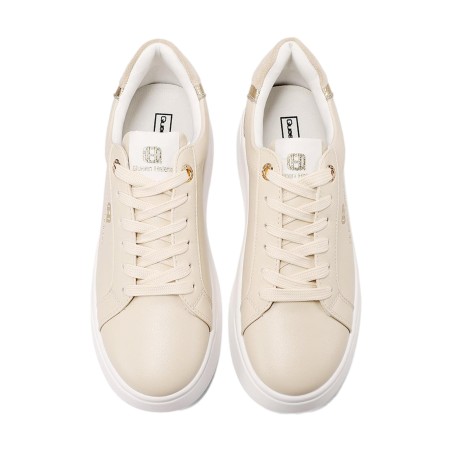 QUEEN HELENA  X34 9 Sneaker Donna Platform Beige Gold