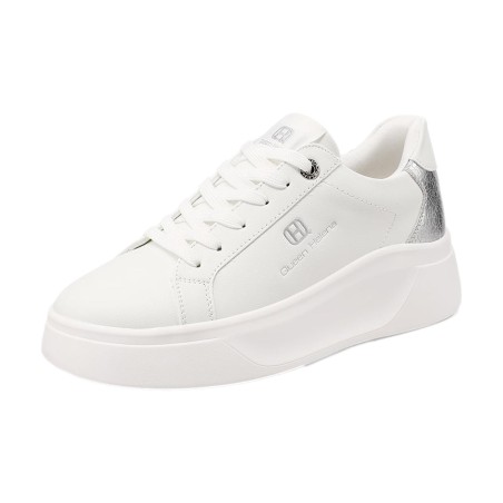 QUEEN HELENA  X34 9 Sneaker Donna Platform White Silver