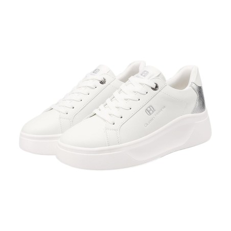 QUEEN HELENA  X34 9 Sneaker Donna Platform White Silver