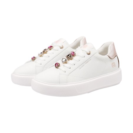 QUEEN HELENA  X34 1 Sneaker Gioiello Donna Platform White Pink