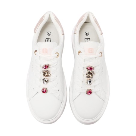 QUEEN HELENA  X34 1 Sneaker Gioiello Donna Platform White Pink