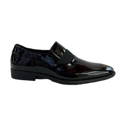 QH7 GU1805BLA/PA Scarpe Uomo Mocassini Cerimonia in Vernice Nero 