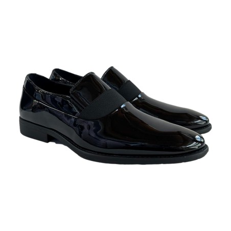 QH7 GU1805BLA/PA Scarpe Uomo Mocassini Cerimonia in Vernice Nero 