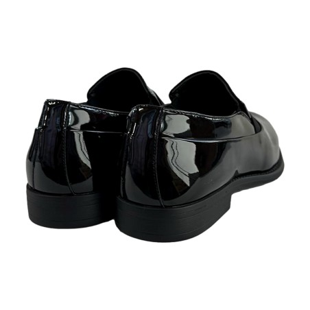 QH7 GU1805BLA/PA Scarpe Uomo Mocassini Cerimonia in Vernice Nero 