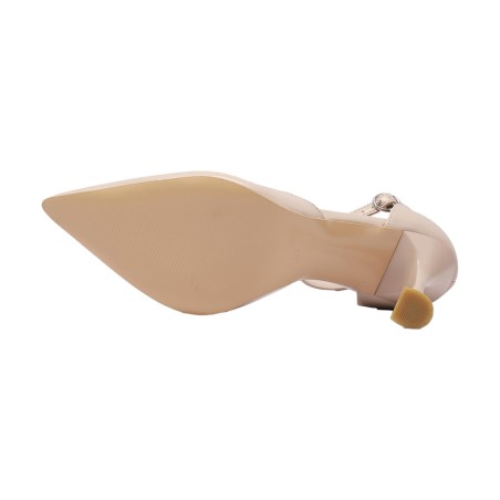 Queen Helena K3328 Scarpe Donna Dècolletè Con Cinturino alla Caviglia Tacco Alto Nude