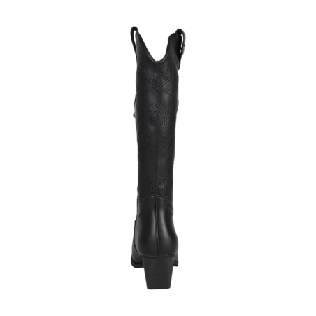QUEEN HELENA X28 100 Stivale Texani Traforati Donna Tacco Basso Con Cerniera Nero