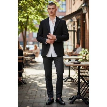 GC LUXURY FIRENZE Giacca Mono Petto Con Tasconi Uomo Nero