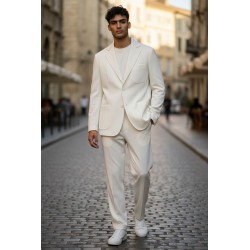 GC LUXURY TALENTO Abito Uomo Giacca Mono petto e Pantalone Bianco 2