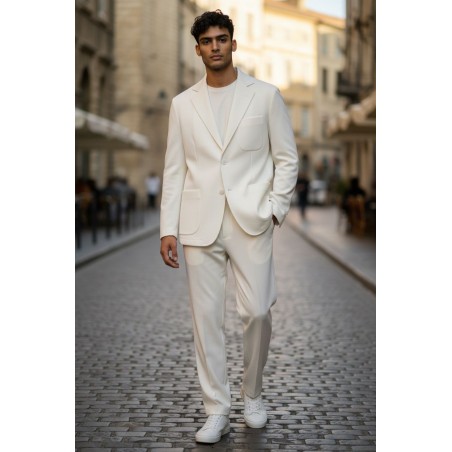 GC LUXURY TALENTO Abito Uomo Giacca Mono petto e Pantalone Bianco