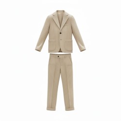 GC LUXURY VIENNA Abito In Velluto Uomo Giacca Mono petto e Pantalone Panna