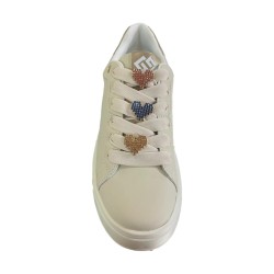 Gold & Gold GB1045 Sneakers Donna Stringate con Accessorio Beige 2