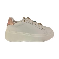 Gold & Gold GB1045 Sneakers Donna Stringate con Accessorio Bianco