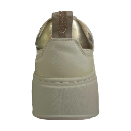 Gold & Gold GB1046 Sneakers Donna Stringate con Accessorio Beige