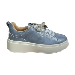 Gold & Gold GB1046 Sneakers Donna Stringate con Accessorio Blu