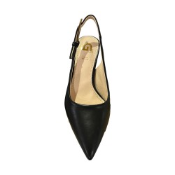 Gold & Gold GD367 Décolleté Slingback Donna Tacco Medio Nero 2