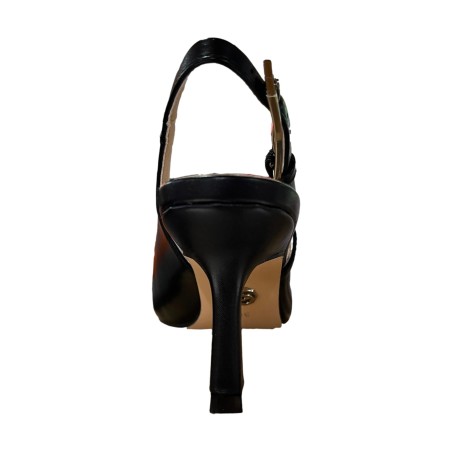 Gold & Gold GD367 Décolleté Slingback Donna Tacco Medio Nero
