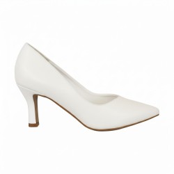 Gold & Gold GD25 Scarpe Donna Décolleté con Scollo a V Tacco Medio Bianco