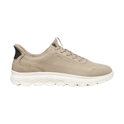Geox U SPHERICA PLUS A U55MPA Sneakers Uomo con Lacci Elastici Fast in System Beige
