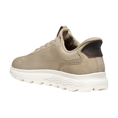 Geox U SPHERICA PLUS A U55MPA Sneakers Uomo con Lacci Elastici Fast in System Beige