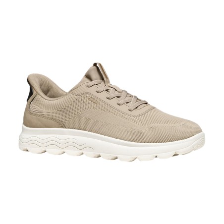 Geox U SPHERICA PLUS A U55MPA Sneakers Uomo con Lacci Elastici Fast in System Beige