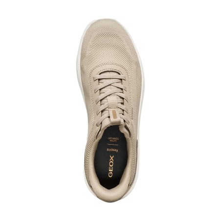 Geox U SPHERICA PLUS A U55MPA Sneakers Uomo con Lacci Elastici Fast in System Beige