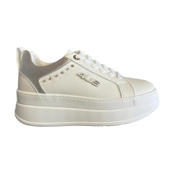 Paciotti 4US 4BX168 Sneakers Donna Platform Stringate con Logo Laterale White/Silver 
