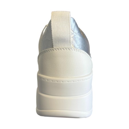 Paciotti 4US 4BX168 Sneakers Donna Platform Stringate con Logo Laterale White/Silver 