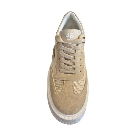 Paciotti 4US 4BV192 Sneakers Donna Platform Stringate con Logo Laterale Beige