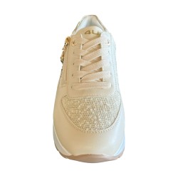 Paciotti 4BX169 Sneakers Donna Stringate con Zip Laterale Beige 2
