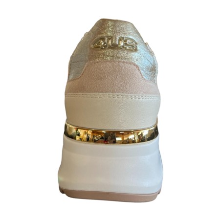 Paciotti 4BX169 Sneakers Donna Stringate con Zip Laterale Beige
