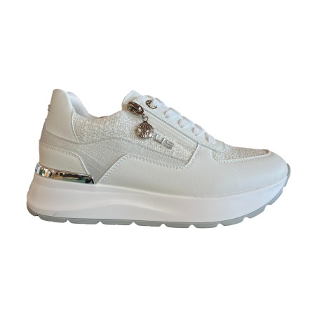 Paciotti 4BX169 Sneakers Donna Stringate con Zip Laterale White