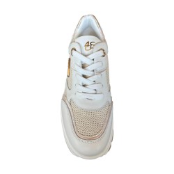 Paciotti 4US 4BV187 Sneakers Donna Platform Stringate con Logo Laterale Gold 2