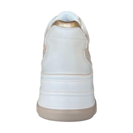Paciotti 4US 4BV187 Sneakers Donna Platform Stringate con Logo Laterale Gold