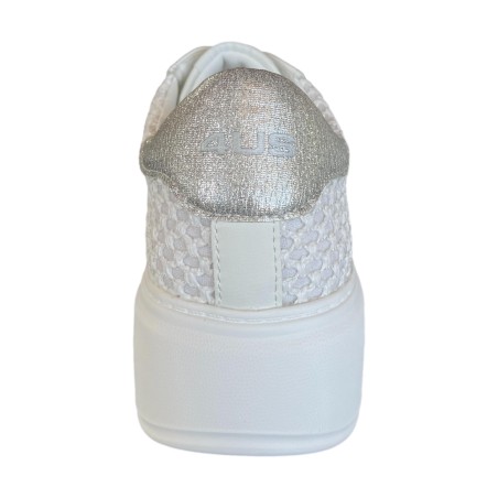 Paciotti 4US 4BX162 Sneakers Donna Platform Stringate con Logo Laterale White