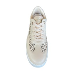 Paciotti 4US 4BX162 Sneakers Donna Platform Stringate con Logo Laterale Beige 2