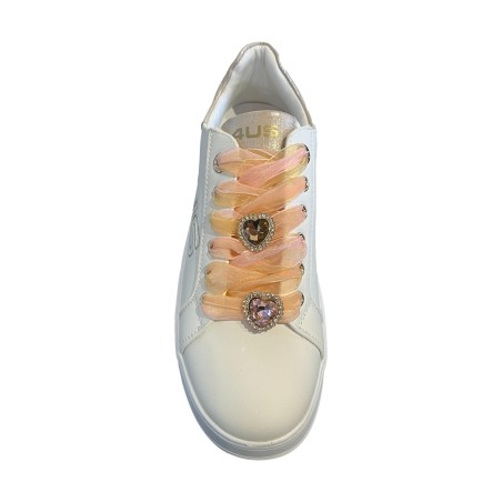 Paciotti 4US 4BX160 Sneakers Donna Platform Stringate con Accessori White/Gold