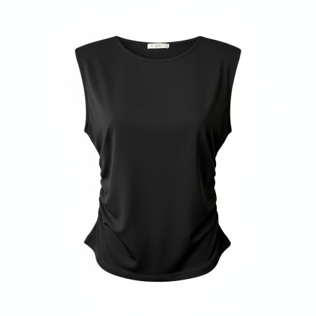 BLASH BS1710101 Blusa in Maglia Donna Arricciata Nero