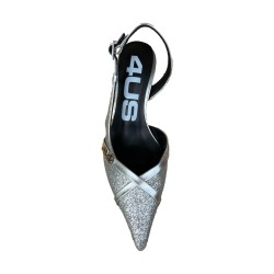 Paciotti 4US 4K2606 Décolleté Slingback Strass Donna Tacco Alto Argento 2