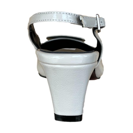 Paciotti 4US 4K2626 Décolleté Slingback Donna in Vernice Tacco Medio Beige