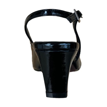 Paciotti 4US 4K2626 Décolleté Slingback Donna in Vernice Tacco Medio Nero