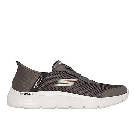 SKECHERS 216324 GO WALK FLEX-HAND UP  Sneakers Uomo Stringate Slip Ins Brown
