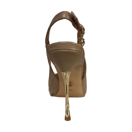 Gold & Gold GP907 Décolleté Slingback Donna Tacco Alto Camel