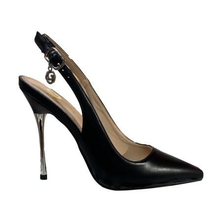 Gold & Gold GP907 Décolleté Slingback Donna Tacco Alto Nero
