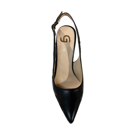 Gold & Gold GP907 Décolleté Slingback Donna Tacco Alto Nero
