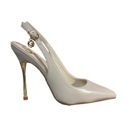 Gold & Gold GP907 Décolleté Slingback Donna Tacco Alto Beige