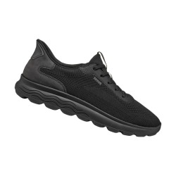 Geox U SPHERICA PLUS A U55MPA Sneakers Uomo con Lacci Elastici Fast in System Nero